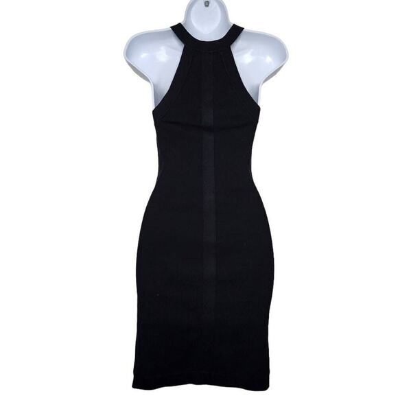BCBGMAXAZRIA Women Dresses, Black Silk Blend Knit Racerback Bodycon Dress, Sz M - Picture 9 of 9